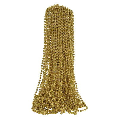 Gold Party Beads - 7mm x 33 inch (50/Pkg)