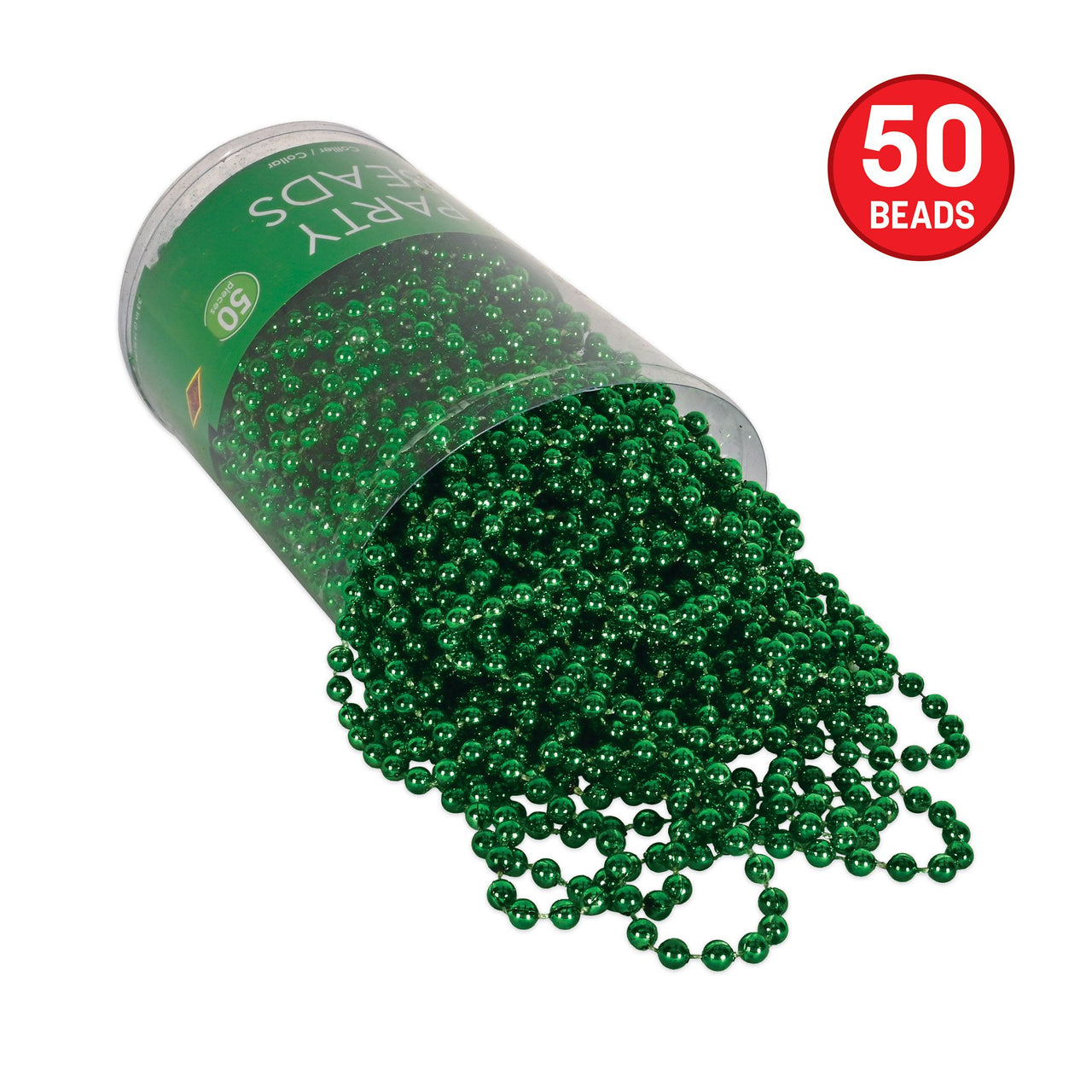 300 Pack Bulk Green Round Party Beads 7mm x 33 inch