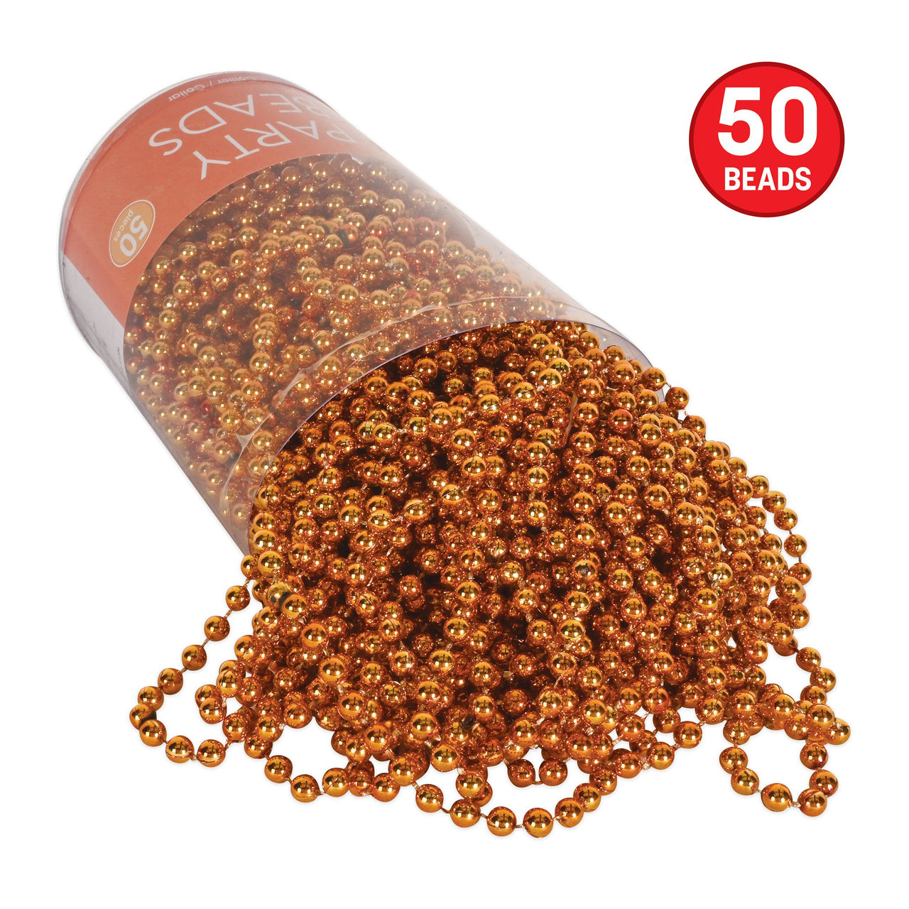 300 Pack Bulk Orange Round Party Beads 7mm x 33 inch