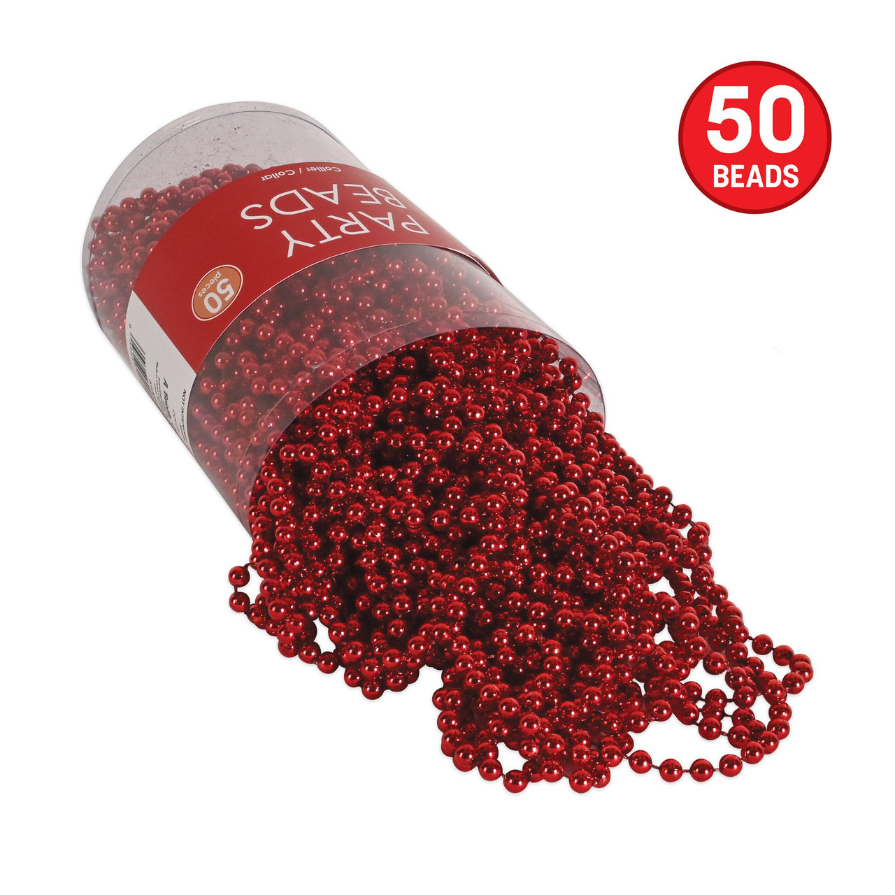300 Pack Bulk Red Round Party Beads 7mm x 33 inch