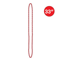300 Pack Bulk Red Round Party Beads 7mm x 33 inch