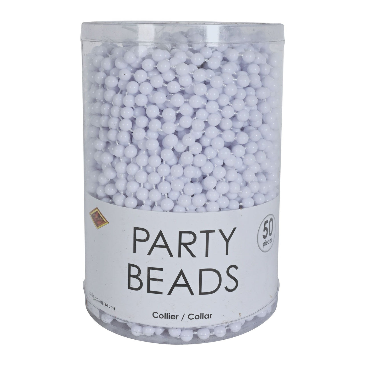 300 Pack Bulk White Party Beads 7mm x 33 inch