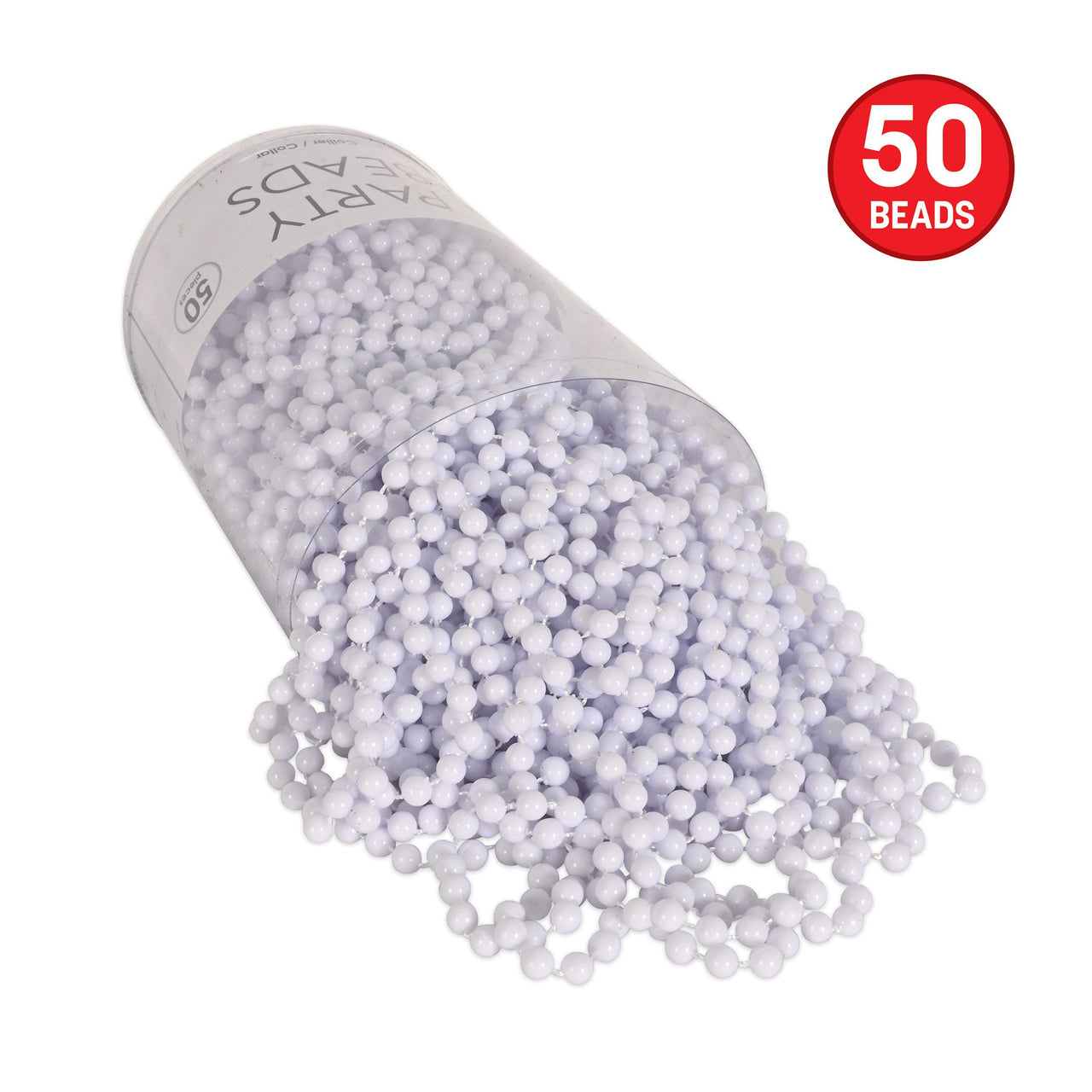 300 Pack Bulk White Party Beads 7mm x 33 inch