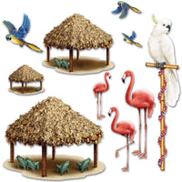Luau Party Tiki Hut/Tropical Bird Props - Bulk/120 Props