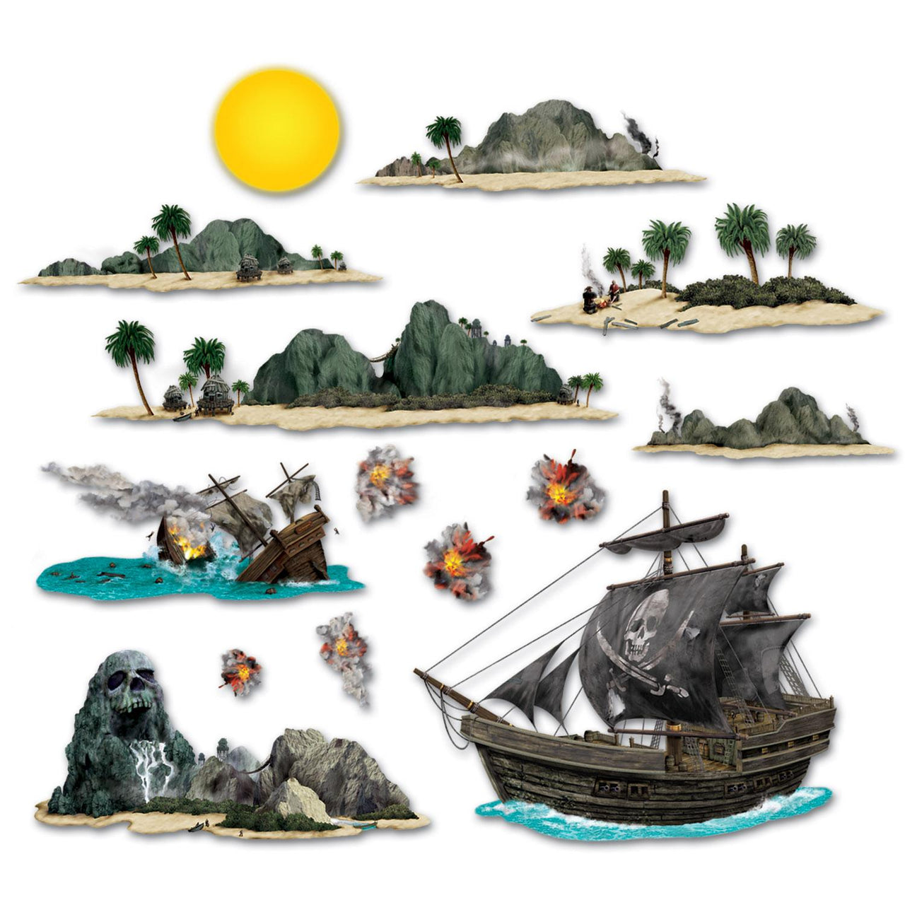 Pirate Party Ship/Island Props - Bulk/168 Props