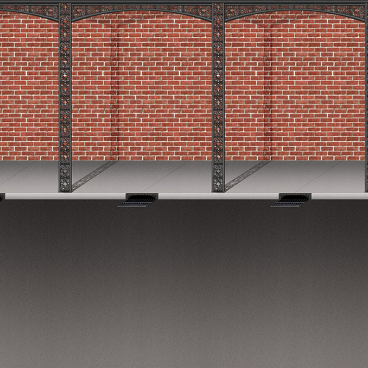 Mardi Gras Brick Wall/Street Backdrop - Bulk 6 Pack