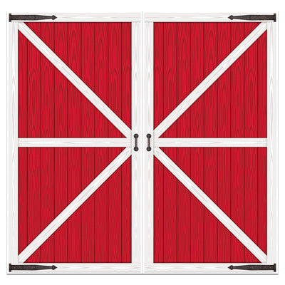 Barn Door Printed Party Photo Props - Bulk 24 Pack