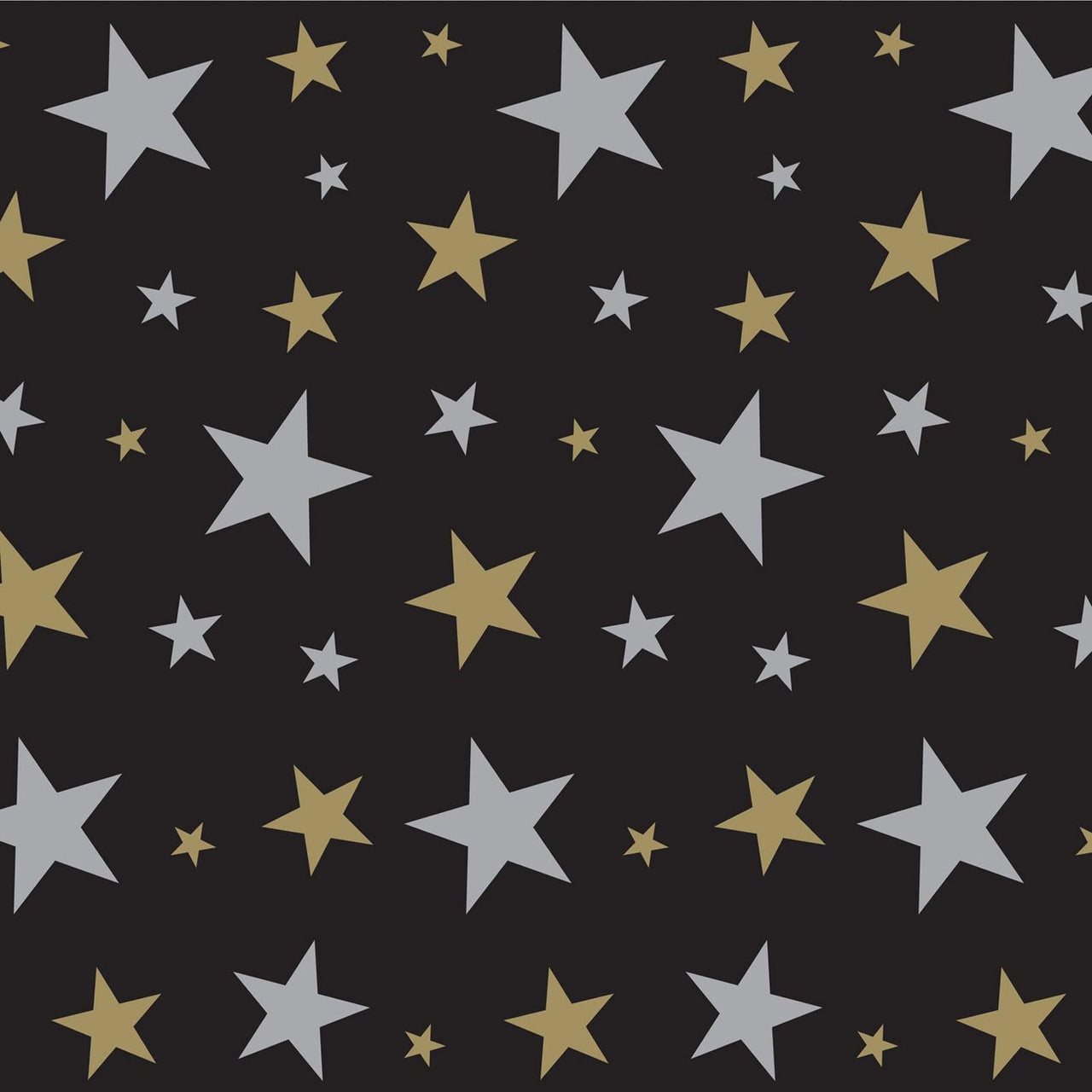 Star Party Backdrop- Black, Gold, and Silver - Bulk 6 Pack