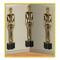 Awards Night Male Statuettes Party Backdrop - Bulk 6 Pack