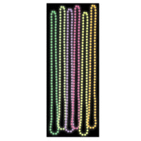 Glow In The Dark Party Bead Necklaces - Bulk 72 Pack
