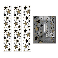 Star Party Panels Black and Gold - Bulk 36 Pack