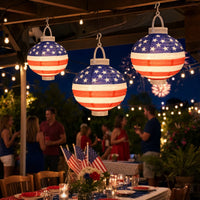 18 Pack Bulk Light-Up Patriotic Party Paper Lanterns
