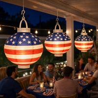 18 Pack Bulk Light-Up Patriotic Party Paper Lanterns