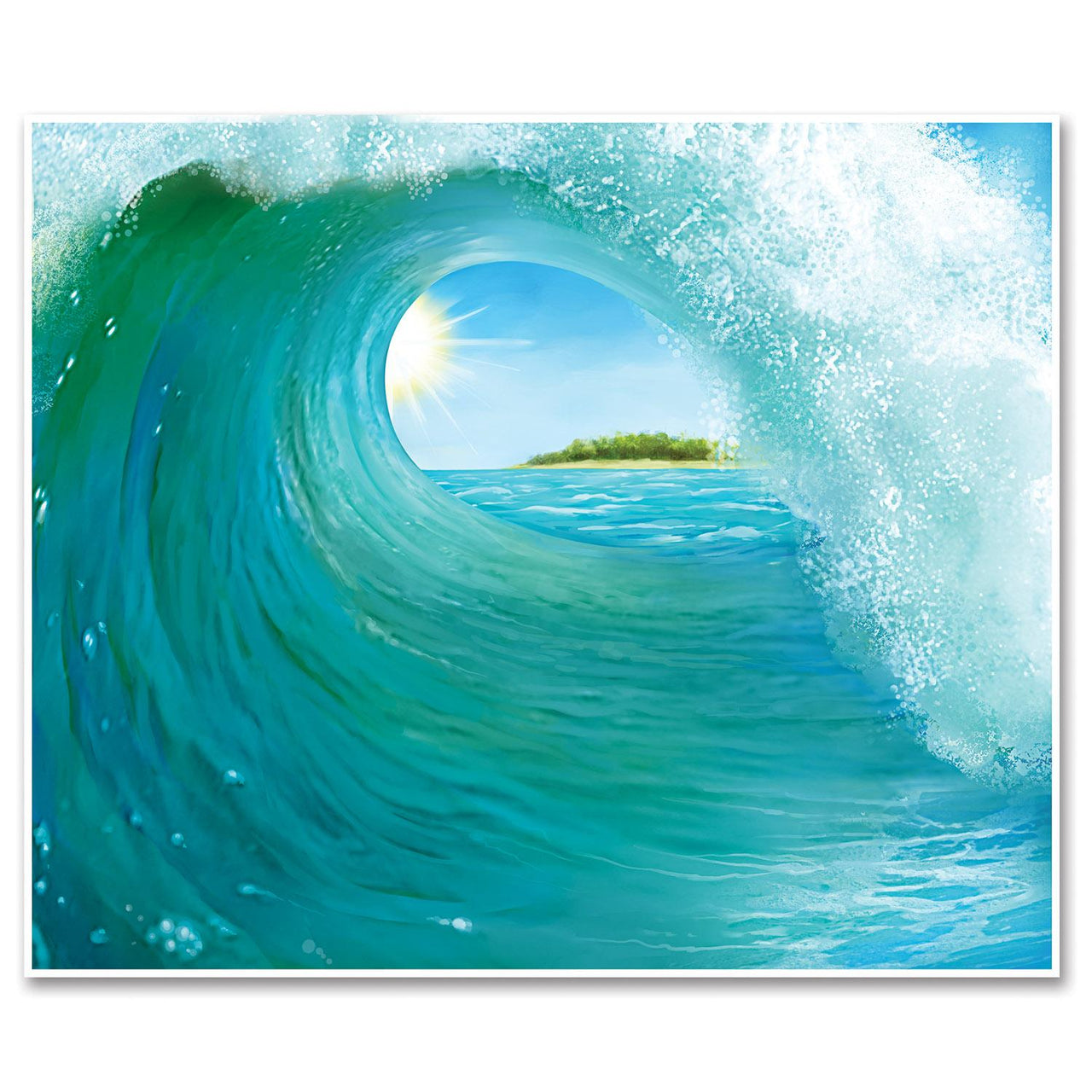 Luau Party Surf Wave Insta-Mural Decoration - Bulk 6 Pack