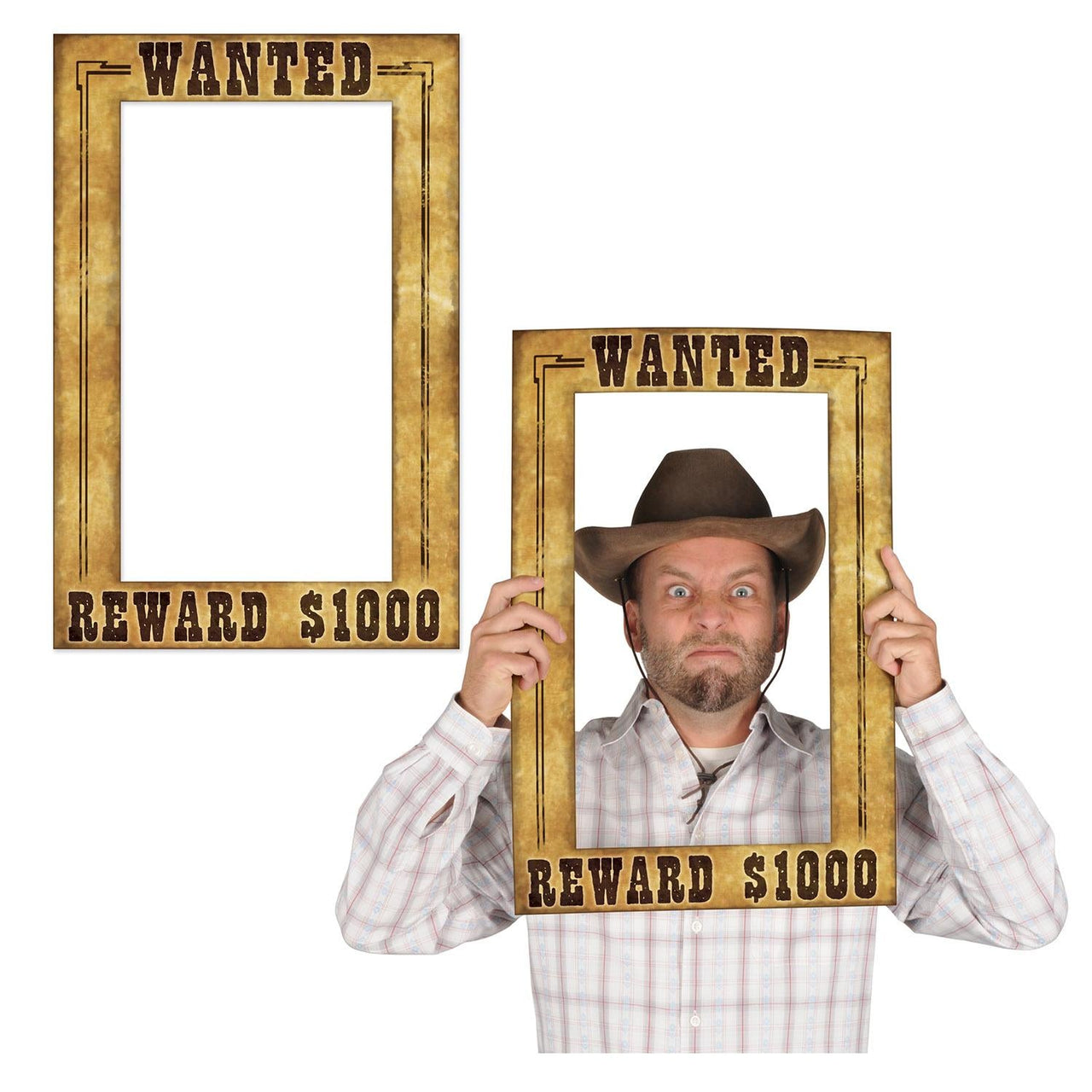 Western Wanted Photo Fun Frame, party supplies, decorations, The Beistle Company, Western, Bulk, Western Party Theme, Western Party Decorations