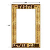 Western Wanted Photo Fun Frame, party supplies, decorations, The Beistle Company, Western, Bulk, Western Party Theme, Western Party Decorations