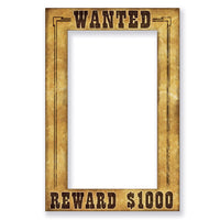 Western Wanted Party Photo Fun Frame - Bulk/12 Fun Frames