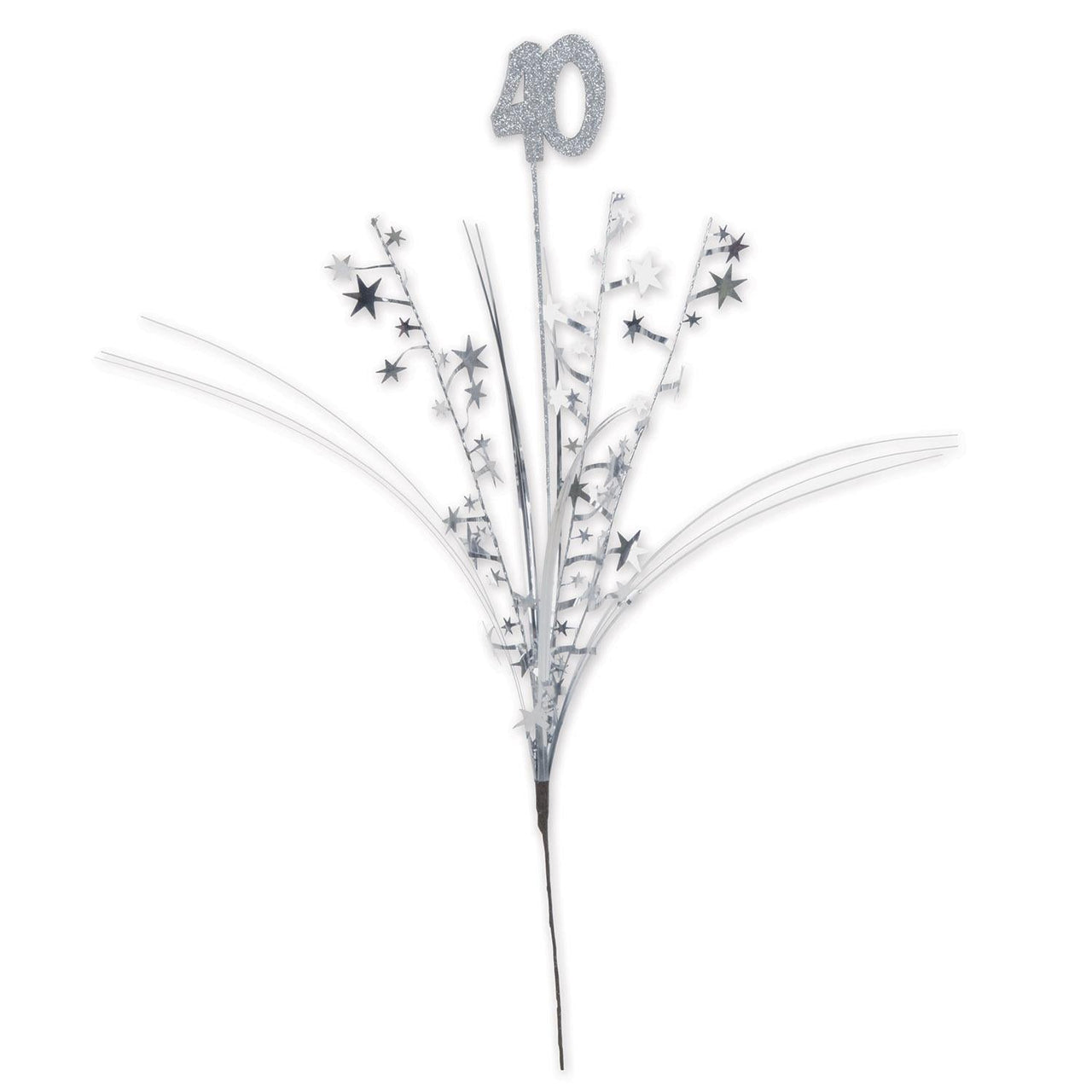 Glittered 40th Birthday Party Metallic Star Spray - Bulk/12 Star Sprays