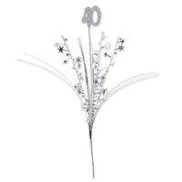 Glittered 40th Birthday Party Metallic Star Spray - Bulk/12 Star Sprays