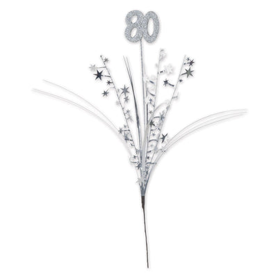 Glittered 80th Birthday Party Metallic Star Spray - Bulk/12 Star Sprays