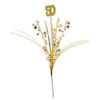 Glittered 50th Anniversary  Metallic Star Spray - gold - Bulk/12 Star Sprays