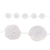 Tissue Flower Garland - white - Bulk 6 Pack