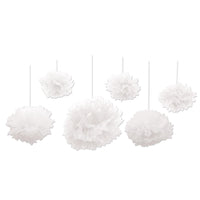 Tissue Fluff Balls - white - Bulk 36 Pack