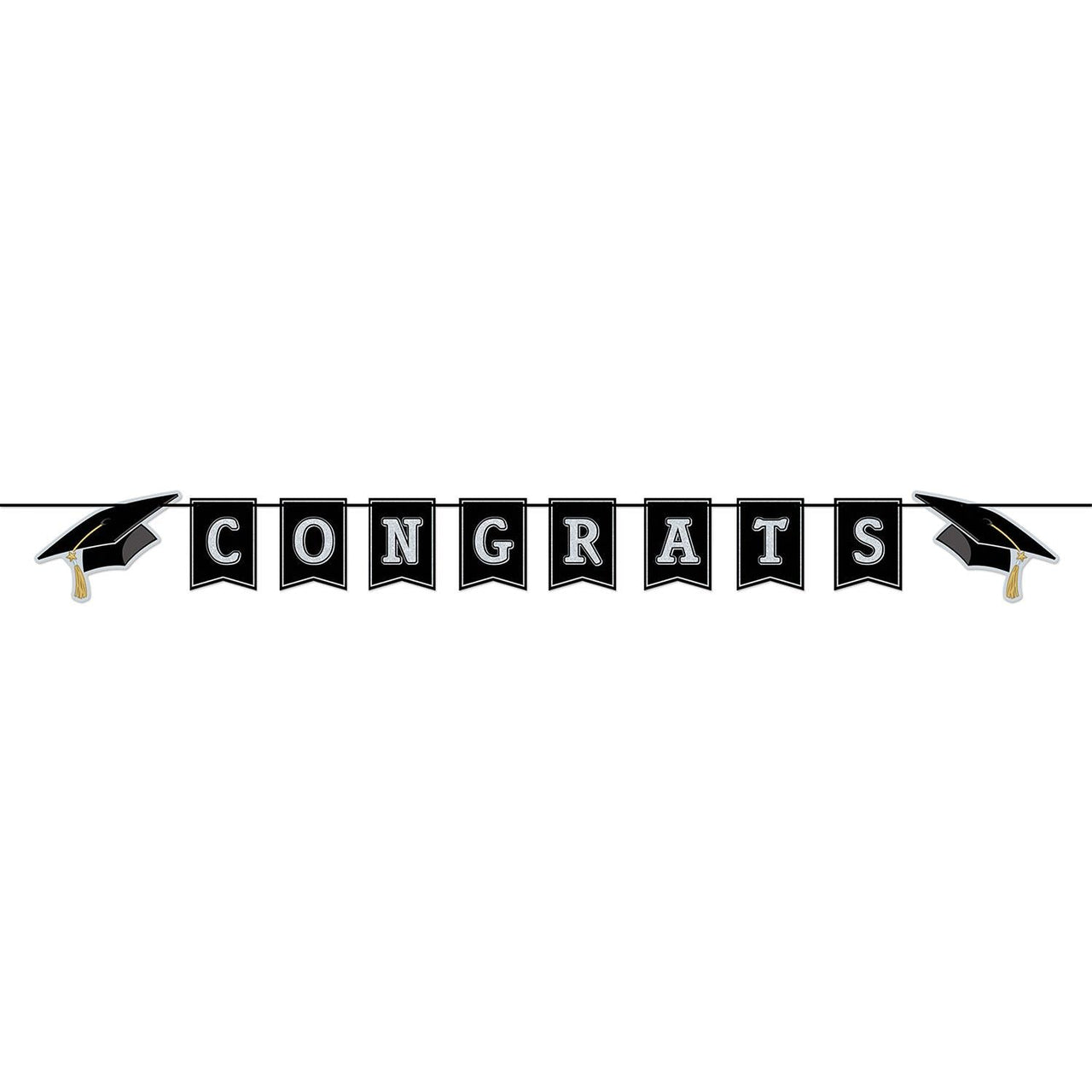 Congrats Grad Graduation Party Streamer - Bulk 12 Pack