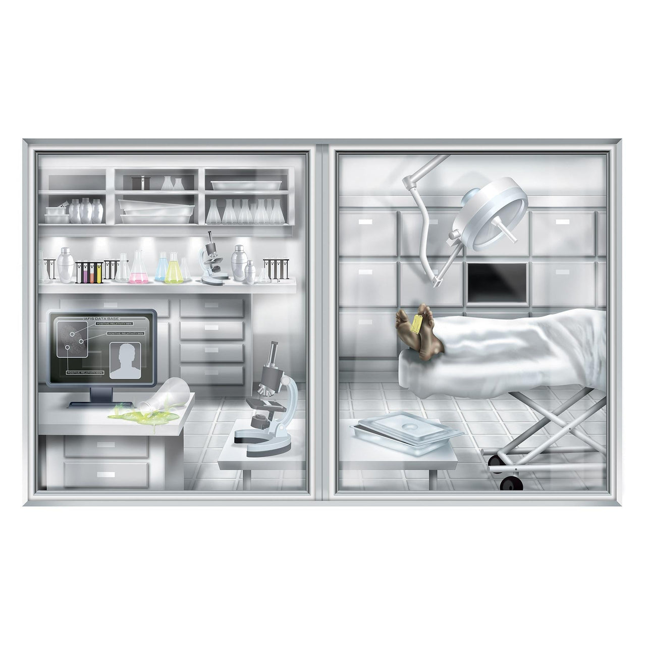 PSI Laboratory/Morgue Party Insta-View Decoration - Bulk 6 Pack