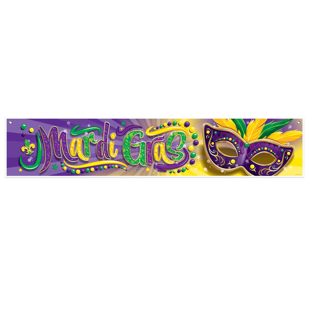 Mardi Gras Banner - Bulk 12 Pack