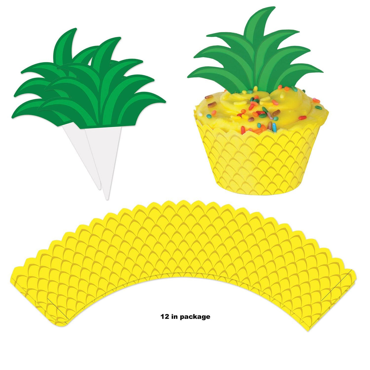 Luau Party Pineapple Cupcake Wrappers - Bulk/144 Cupcake Wrappers