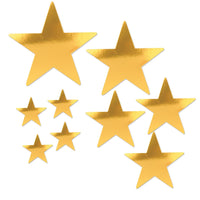Packaged Party Foil Star Cutouts gold - Bulk 108 Pack