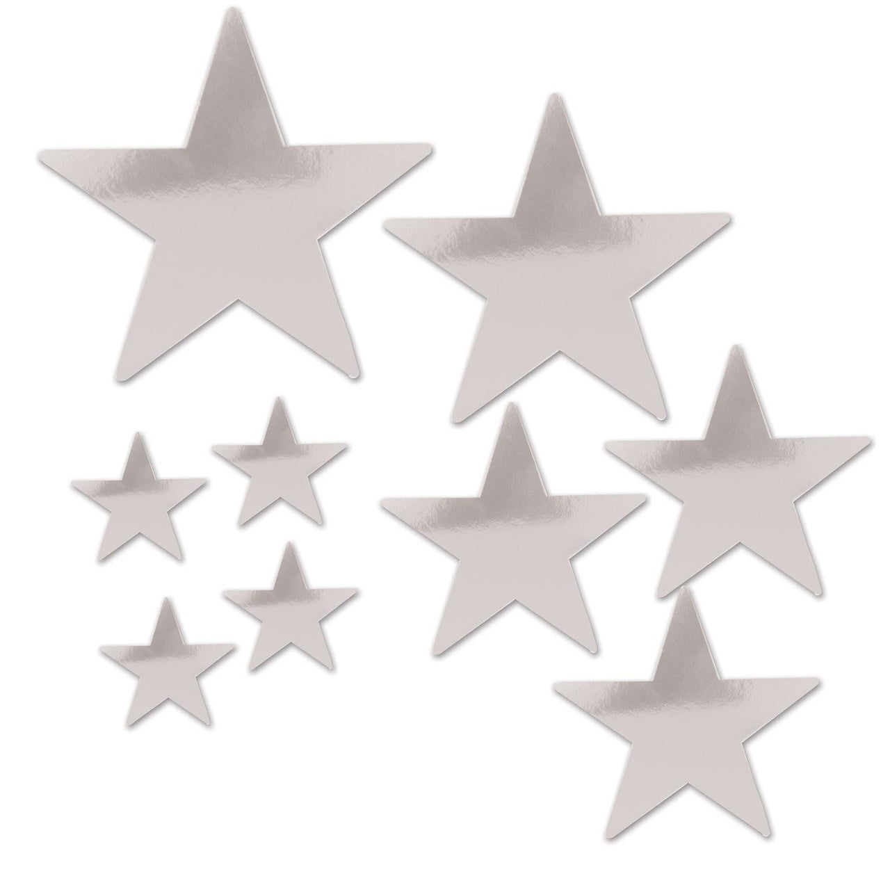 Packaged Party Foil Star Cutouts silver - Bulk 108 Pack