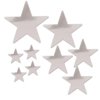 Packaged Party Foil Star Cutouts silver - Bulk 108 Pack