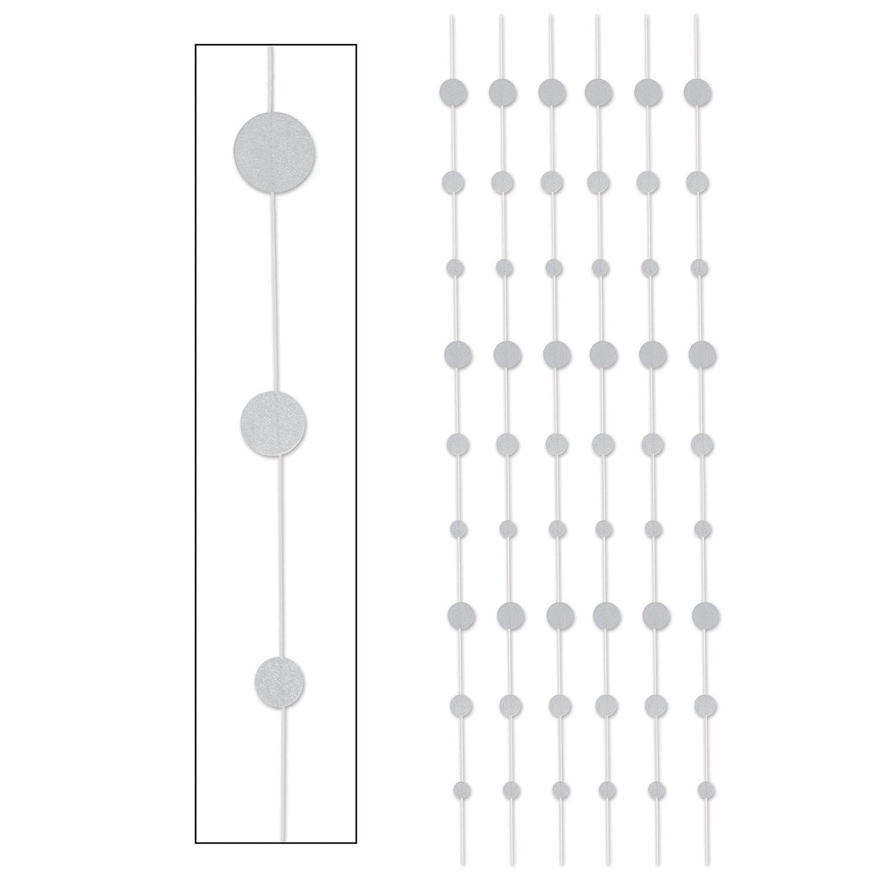 Glittered Dot Stringers silver - Bulk/72 Stringers