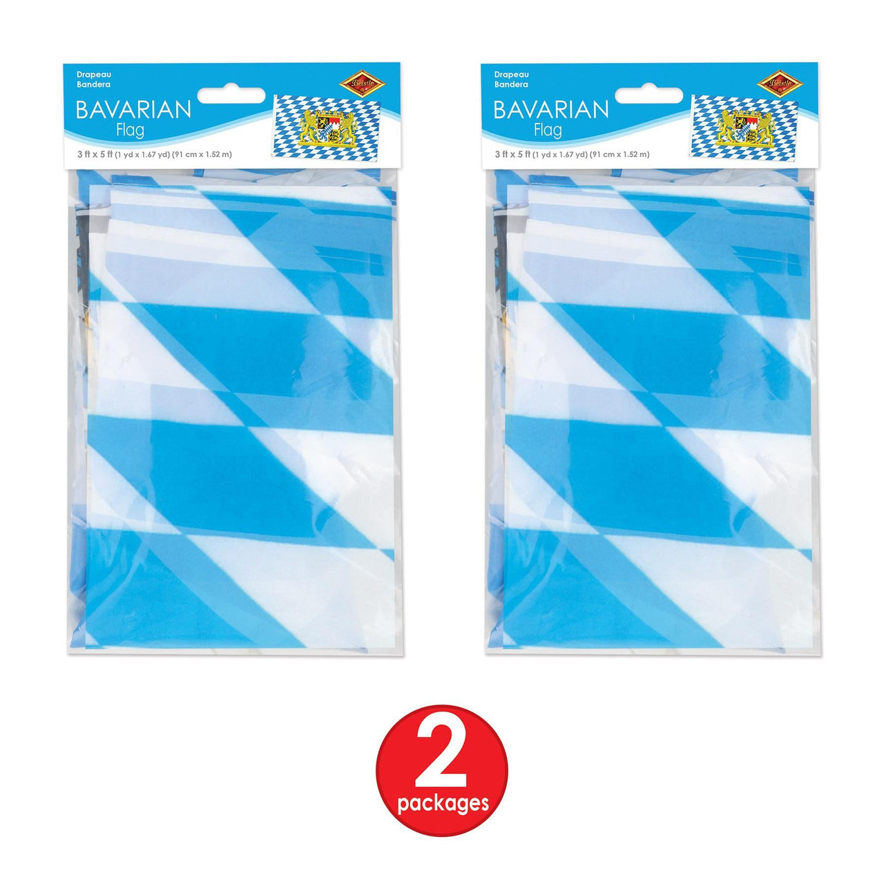 Bavarian Flag, party supplies, decorations, The Beistle Company, Oktoberfest, Bulk, Holiday Party Supplies, Oktoberfest Party Supplies