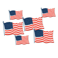 American Flag Party Cutouts - Bulk 72 Pack