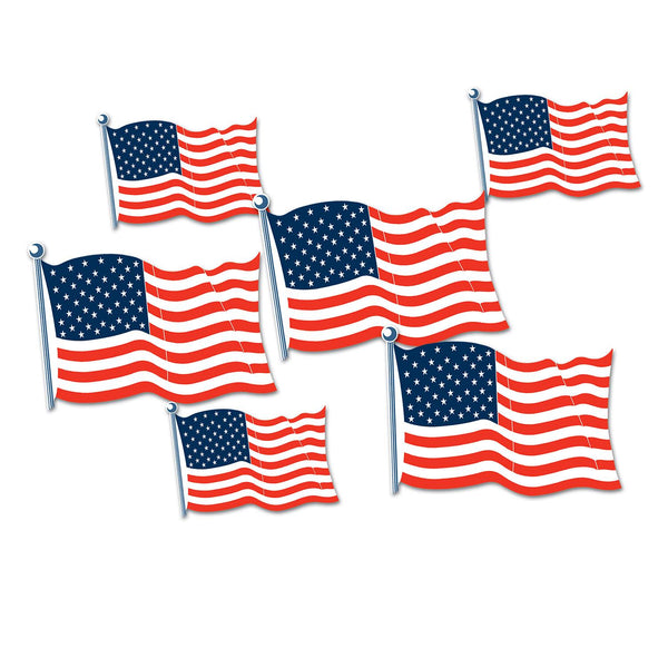 Beistle American Flagge-Spirale – 5 Stück, Je 3 M, Blau-rot-silber, Für Partys & Deko