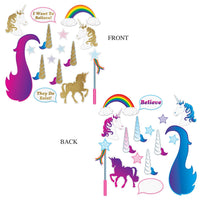 Unicorn Glittered Party Photo Fun Signs - Bulk/192 Fun Signs