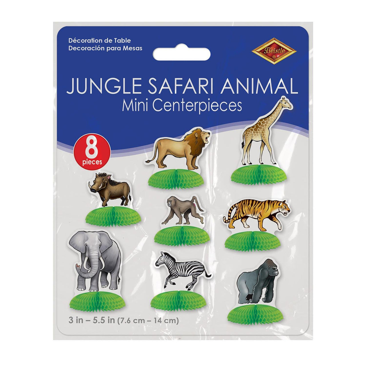 Bulk Jungle Safari Animal Mini Centerpieces (Case of 96) by Beistle