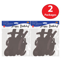 Beistle Foil Happy Birthday Streamer Black