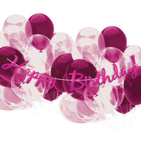 Beistle Foil Happy Birthday Streamer Cerise