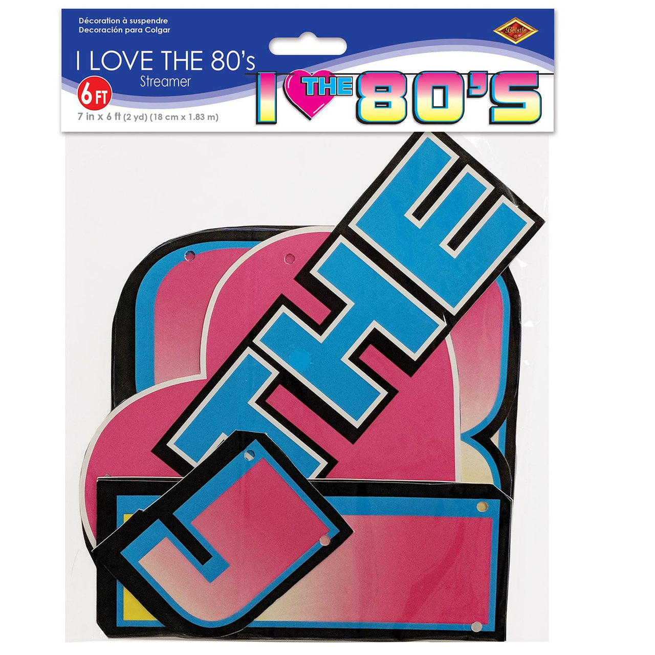 Bulk I Love The 80's Streamer (Case of 12) by Beistle