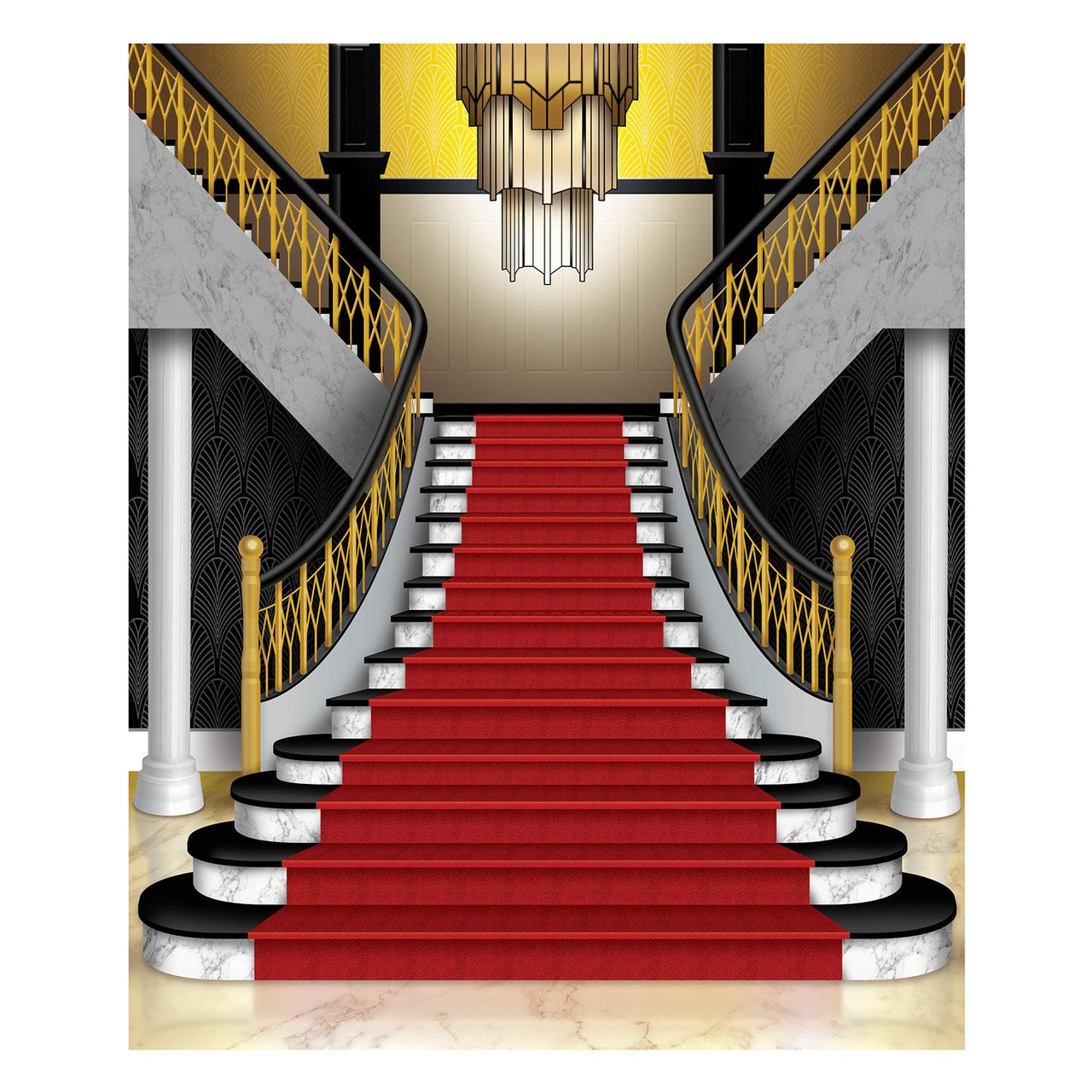 Grand Staircase Party Insta-Mural Decoration Photo Op - Bulk 6 Pack