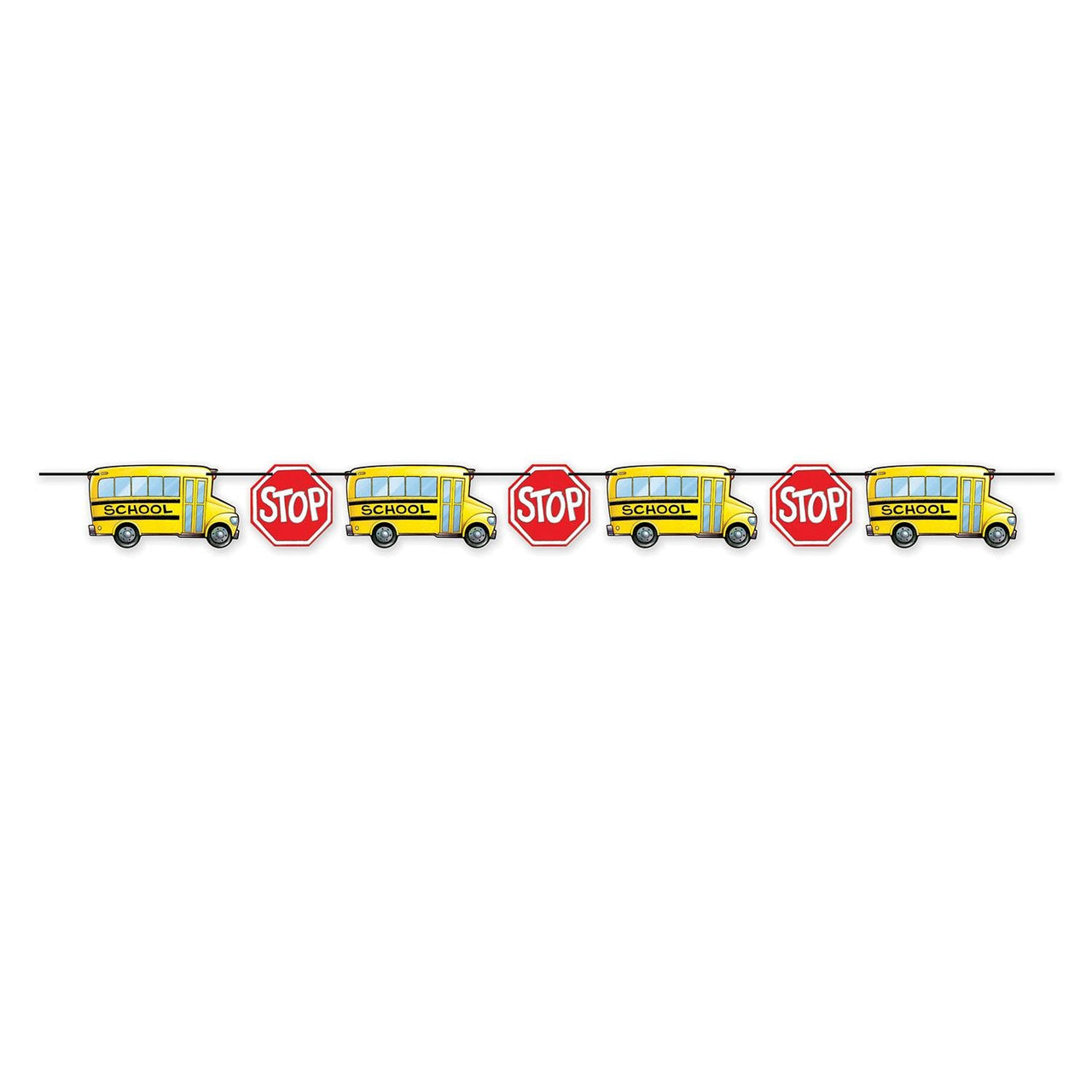 School Bus Party Streamer - Bulk 12 Pack