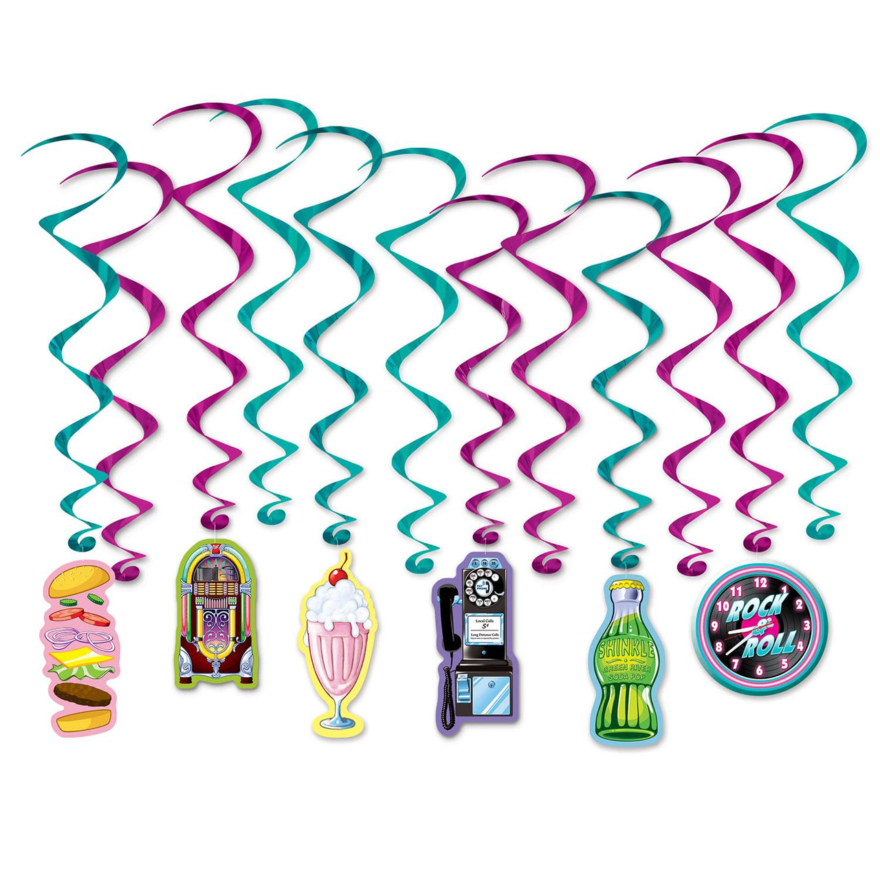 Soda Shop Party Whirls - Bulk 72 Pack