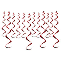 Metallic Party Whirls - burgundy - Bulk 72 Pack