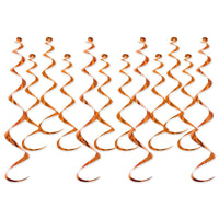 Metallic Party Whirls orange - Bulk 72 Pack