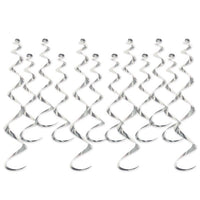 72 Pack Bulk Silver Metallic Whirls Hanging Decorations