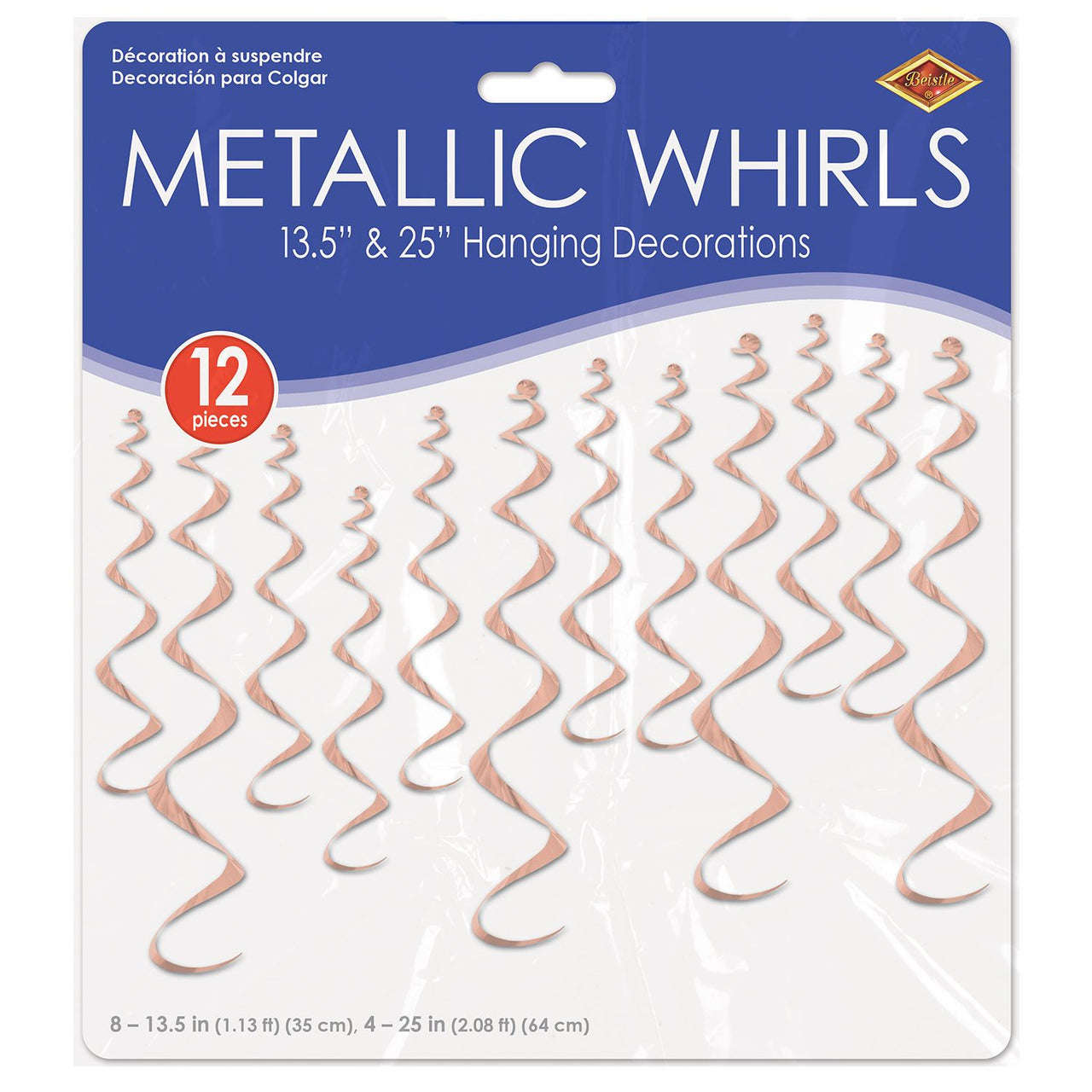 72 Pack Bulk Red Metallic Whirls Hanging Decorations